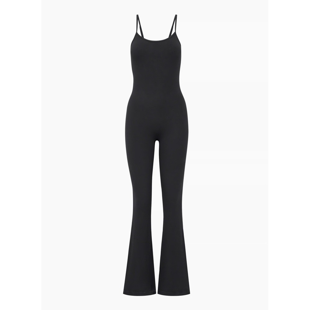 Aritzia Wilfred Free Agrio Jumpsuit Black Flare Leg Scoop Neck Size M - Picture 3 of 5
